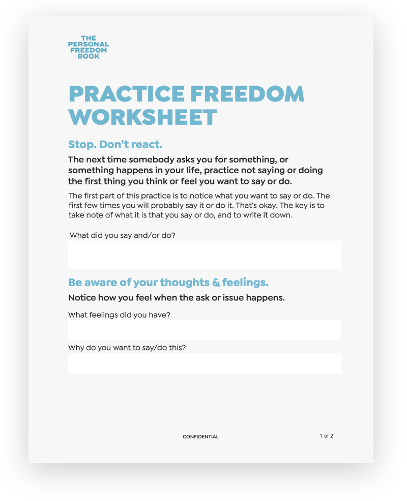 Practice Freedom Worksheet | The Personal Freedom Book